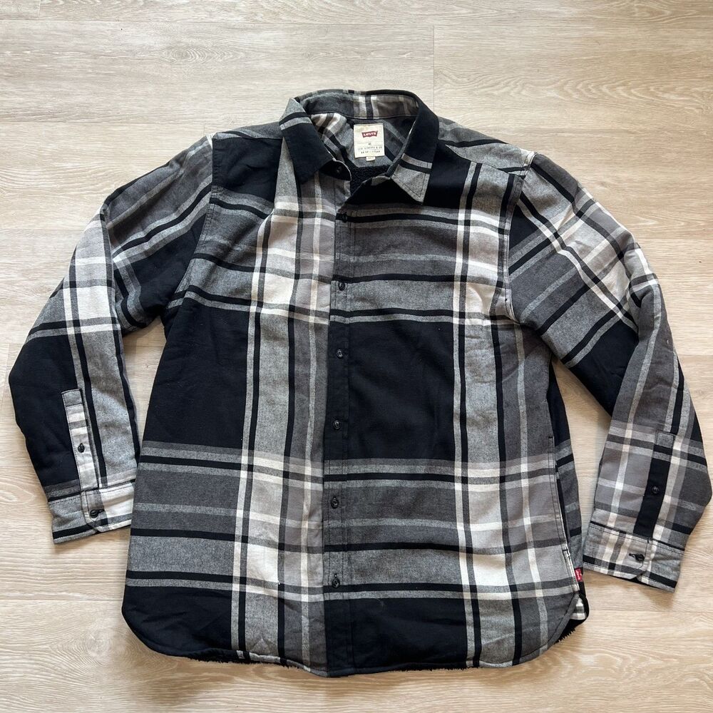 Levi Plaid Flannel Sherpa Fleece Jacket-Size XXL